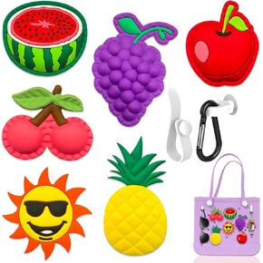 Charms for Bogg Bag, Bogg Bag Accessories Charms, PVC Rubber Inserts Decorative Charms for Bogg Bag Handbag Simple Modern Beach Tote Bag DIY, Gifts for Women Girl