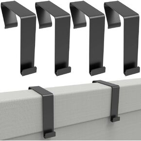 6 Pcs Office Cubicle Hangers Over The Door Hook,Cubicle Walls Hooks Universal Panel Partition Metal Hooks for Hanging File Bins,Keys,Whiteboard (Silver)