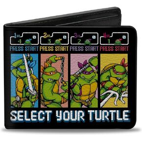 Buckle-Down Nickelodeon Vegan Leather Mens Wallet with Billfolds, Card Slots & ID Holder - Teenage Mutant Ninja Turtles
