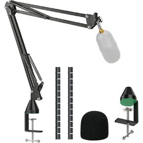Razer Seiren Mini Boom Arm with Pop Filter - Mic Stand with Foam Cover Windscreen Compatible with Razer Seiren Mini Streaming Microphone by YOUSHARES