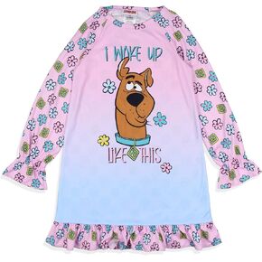 INTIMO Scooby-Doo Girls' I Woke Up Like This Flower Sleep Pajama Dress Nightgown