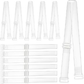 Clear Bra Straps, 6 Pairs Invisible Bra Straps Non-slip Transparent Bra Straps 12 Mm Thin TPU Straps Dance Bra Clear Straps Adjustable Clear Shoulder Straps Replacement for Women Girls Strapless Bras