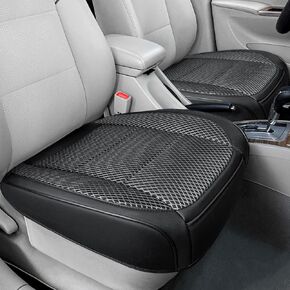 2 Pack Ventilated Cool Front Bottom Car Seat Cover, 3D Air Mesh Breathable Car Seat Protectors Mat Pad, Universal Fit Summer Cooling Auto Seat Cushion with Storage Pocket for Cars Trucks SUVs(Black)