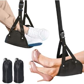 Set 2 - Airplane Foot Hammock for Plane Travel - Travel Foot Rest for Airplane Flights - Foot Sling for Airplane Travel - Leg Hammock for Airplane Travel