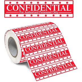 500 Pcs Red Confidential Stickers 4x1 Inch Confidential for Authorized Personnel Only Labels Special Handling Instruction Labels for Top Secret File