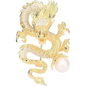 Dragon Brooch Pin Animal Lape Pin Alloy Dragon Brooch Men Suit Badge Corsages Jewelry