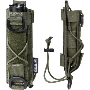 OneTigris Flashlight Holster Molle Flashlight Holder for Belt Tactical Pouch for Torch Linear Hand Tool with Open-top MOLLE Strap for Vertical & Horizontal Carrying (Black)