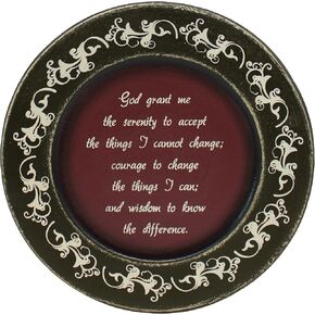 CVHOMEDECO. Primitives Vintage God Grant Me Wood Decorative Plate Retro Display Wooden Plate Home Décor Art, 9-3/4 Inch
