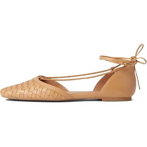 Madewell The Celina Lace-Up Flat in Woven Leather
