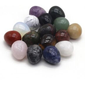 10PCS Egg Statue Natural Stone Decoracion Rose Quartz Amethyst Gemstones Mineral Yoga Healing Crystals Stone Ornament Room Decor