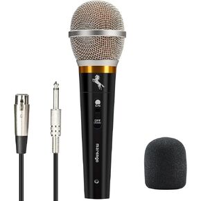 Marengo Dynamic Vocal Microphone for Karaoke Speaker,Wired Handheld Mic with On and Off Switch and 13ft Detachable Cable