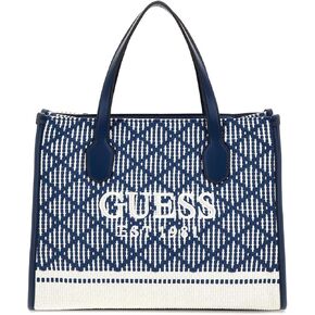 GUESS Silvana Double Compartment Tote, Navy Multi