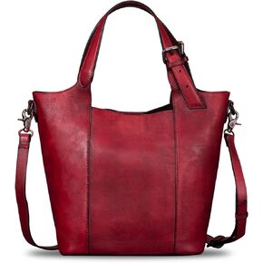 Genuine Leather Handbag for Women Vintage Handmade Shoulder Bag Purse Tote Cowhide Satchel Crossbody Top-Handle Bag