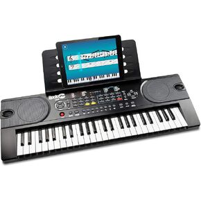RockJam 25 Key Bluetooth MIDI Keyboard with 8 Velocity Sensitive Touchpads, 8 Knobs & 360 Thumbstick.