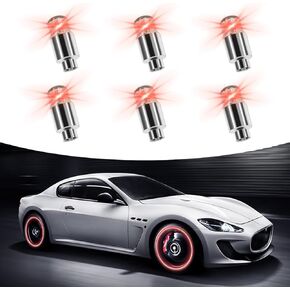 6PCS Car Tire Light Wheel Lights for Car, LED Wheel Hub Tire Valve Stem Cap Light Sensing Shock Sensor Night Breathing Flash Cool Lights for Truck Car Motorcycle Bicycles (Multicolored)
