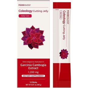 FOODOLOGY Coleology Cutting Jelly (10 Days) - Garcinia Cambogia (HCA) Jelly Sticks. Pomegranate Flavored Chia Collagen