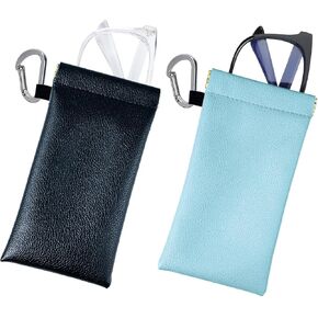Portable Glasses Case with Clip Soft Sunglasses Cases Travel Glasses Organizer Pouch Outdoors Eyeglass Bags