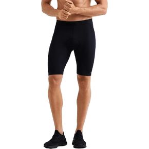 Rhone Men's Cycling Short, Recycled Italian Knit Fabric, Reflective Detail, GOLDFUSION Anti-Odor Technology (Nero Black, Medium)