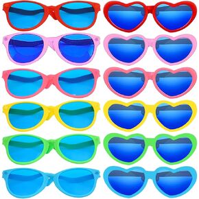 12 Pieces Jumbo Sunglasses Giant Sunglasses Funny Novelty Clown Props Party Sunglasses Big Sunglasses Oversized Eyewear for Festival Costume Cosplay Party Supplies Accessories