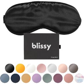 Blissy Silk Sleep Mask - Silk Eye Sleeping Mask for Women & Men for Total Blackout - Silk Eye Mask - 100% Pure Mulberry Silk, 22 Momme 6a Fibers - Blindfold Satin Sleep Mask Side Sleeper Eye Cover