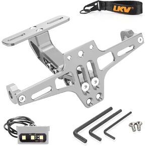 LKV Motorcycle License Plate Bracket Fender Universal Motorcycle Rear Fender LED Light Fender Eliminator Kit Motorcycle License Plate Holder