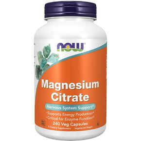 NOW Magnesium Citrate, 400 Milligram 240 Veg Capsules