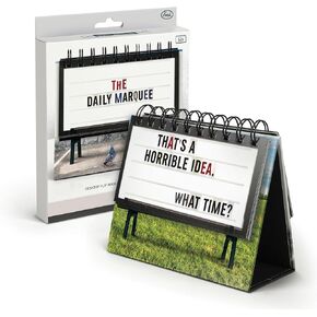 Genuine Fred Daily Marquee Desktop Flipchart, 52 Witty Signs, Fun & Functional Desk Accessories for Home or Office, Funny Gift for Coworkers, Office Gifts