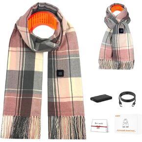 Heated Scarf for Women Rechargeable, Electric Heating Scarf with 3 Temperature 5000mAh Battery