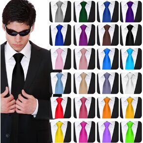 Unittype 24 Pcs Zipper Ties for Men Adjustable Pre Tied Men's Necktie Classic Zipper Neck Tie Set for Adults School Uniform (Colorful Style)
