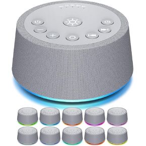 SoundLegend Sleep White Noise Sound Machines 32-Level Volume 25 Sounds 10 Colors Light 5 Timers Adjustable Light Brightness Compact for Everyone Travel Gift Memory Function