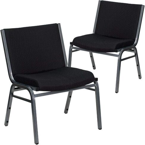 Flash Furniture 2 Pack HERCULES Series Big & Tall 1000 lb. Rated Black Fabric Stack Chair in Saudi Arabia