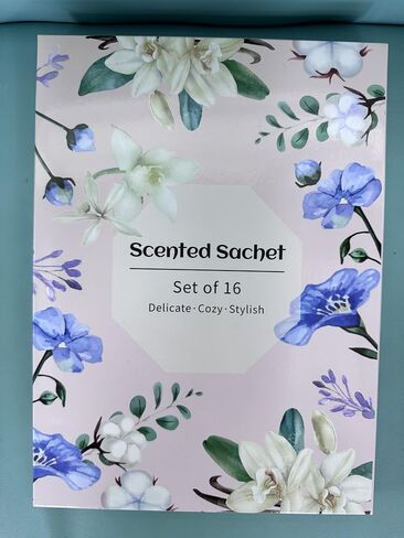 LA BELLEFÉE Scented Sachets for Drawer and Closet, 16 Packs Long-Lasting Sachets Bags, Home Fragrance Perfume Sachets 4 Scents - Fresh Linen, Lavender, Vanilla, Pure Cotton in Saudi Arabia