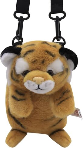 Plush Tiger Panda Crossbody Purse for Women Girls Small Fluffy Animal Shoulder Plush Tiger Panda Doll Cute Purse in Saudi Arabia