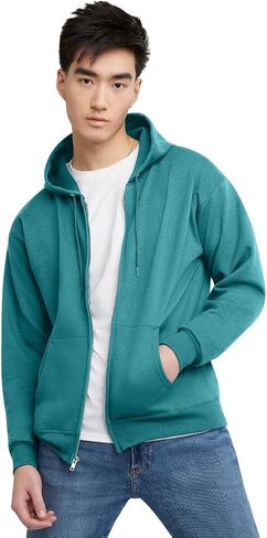 CHAMPION, EcoSmart Fleece Full Hoodie, Zip-Up Hooded Sweatshirt for Men, SPANISH MOSS in Saudi Arabia