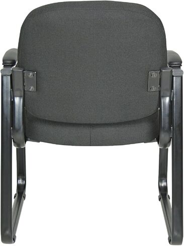 Alera ALERL43C11 25 بوصة × 24.80 بوصة × 33.66 بوصة كرسي ضيوف بقاعدة مزلجة من القماش بنصف خلفي من سلسلة جينارو - أسود in Saudi Arabia