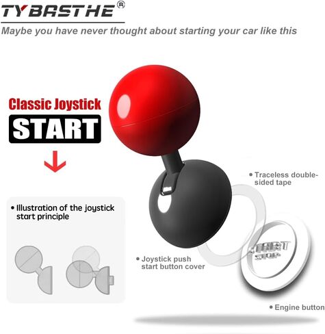 Joystick Car Push Start Button Cover, Metal Car Push to Start Accessories, Engine Start Stop Button Cover, Funny Car Ignition Button Cover Decorations Cool Car Accessories Interior Decor, Classic Red in Saudi Arabia