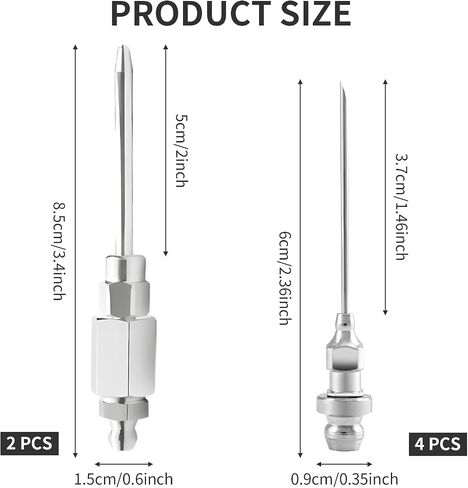 6PCS Grease Gun Tips, Contain 4PCS 1/8 Inch NPT Threads 18G Grease Gun Needle Tips and 2PCS Narrow Grease Needle Dispenser for Lubricating, Used in Narrow Space & Deep Hole Metal in Saudi Arabia