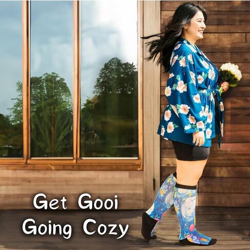 جوارب لمرضى السكري للنساء والرجال، 4 قطع - أسود، فراشة، زهور، نجمة مموجة in Kuwait