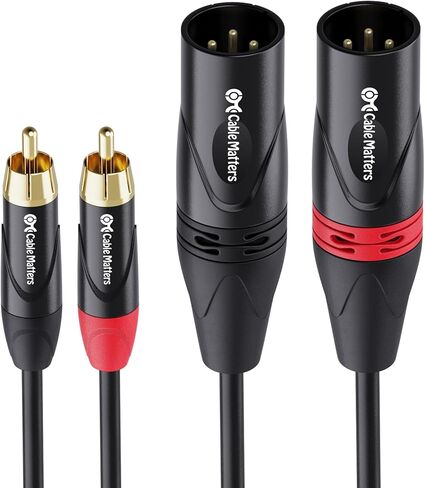 كابل ماترز كابل توصيل مزدوج RCA إلى XLR غير متوازن بطول 10 أقدام، 2 كابل ذكر RCA إلى XLR (كابل XLR مزدوج إلى RCA) - 10 أقدام in Saudi Arabia