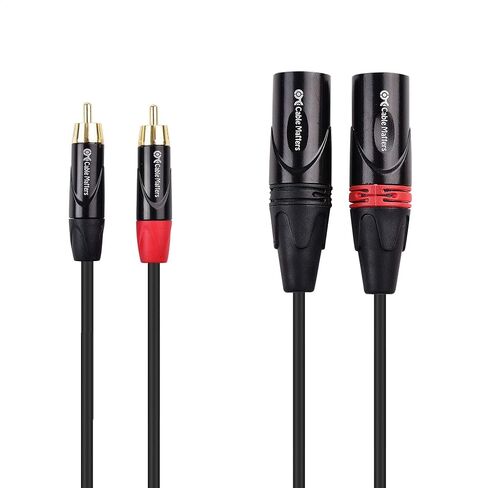 كابل ماترز كابل توصيل مزدوج RCA إلى XLR غير متوازن بطول 10 أقدام، 2 كابل ذكر RCA إلى XLR (كابل XLR مزدوج إلى RCA) - 10 أقدام in Saudi Arabia