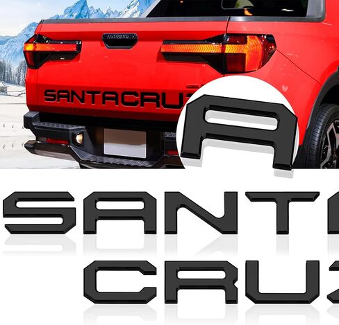Tailgate Inserts Letters Compatible for 2022 2023 2024 Santa Cruz 3D Raised & Strong Adhesive Decals Letters Rear Emblem Decal Sticker Compatible for Santa Cruz Accessories-Matte Black in Saudi Arabia