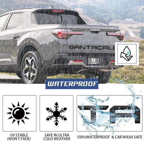 Tailgate Inserts Letters Compatible for 2022 2023 2024 Santa Cruz 3D Raised & Strong Adhesive Decals Letters Rear Emblem Decal Sticker Compatible for Santa Cruz Accessories-Matte Black in Saudi Arabia