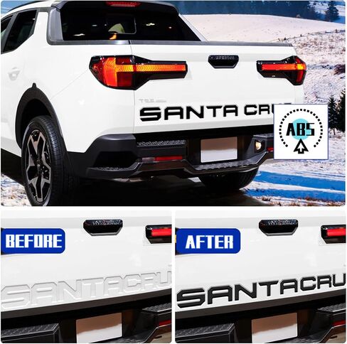 Tailgate Inserts Letters Compatible for 2022 2023 2024 Santa Cruz 3D Raised & Strong Adhesive Decals Letters Rear Emblem Decal Sticker Compatible for Santa Cruz Accessories-Matte Black in Saudi Arabia