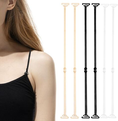 3 Pairs Bra Strap Replacement, Adjustable Bra Shoulder Straps Elastic Removable 5mm Width Convertible Bra Straps Women's Bra Straps Lingerie Straps Dress Straps for Strapless Dress, 3 Colors in Saudi Arabia
