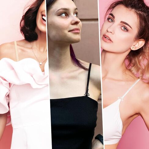 3 Pairs Bra Strap Replacement, Adjustable Bra Shoulder Straps Elastic Removable 5mm Width Convertible Bra Straps Women's Bra Straps Lingerie Straps Dress Straps for Strapless Dress, 3 Colors in Saudi Arabia