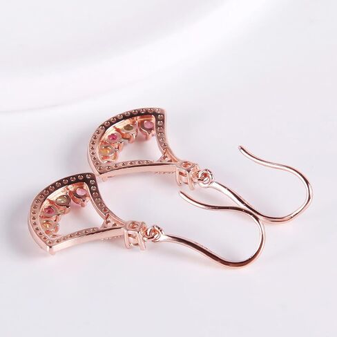 925 silver inlaid Tourmaline earrings multicolor tour gemstone maline earrings rainbow tourmaline earrings for women in Kuwait