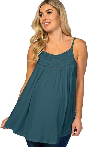 Eliana Lightweight Extra-Stretch Maternity & Nursing Tank Top with Crochet Detail - Maternity Clothes in Saudi Arabia