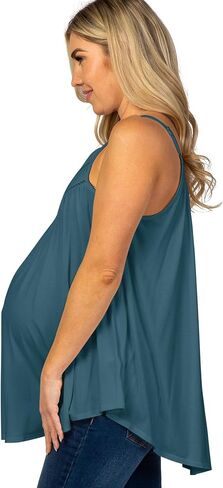 Eliana Lightweight Extra-Stretch Maternity & Nursing Tank Top with Crochet Detail - Maternity Clothes in Saudi Arabia