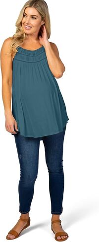 Eliana Lightweight Extra-Stretch Maternity & Nursing Tank Top with Crochet Detail - Maternity Clothes in Saudi Arabia