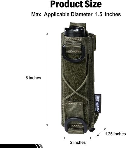 OneTigris MOLLE Flashlight Holster for Duty Belt with Adjustable Bungee in Kuwait